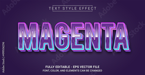 Magenta Text Style Effect. Editable Graphic Text Template.