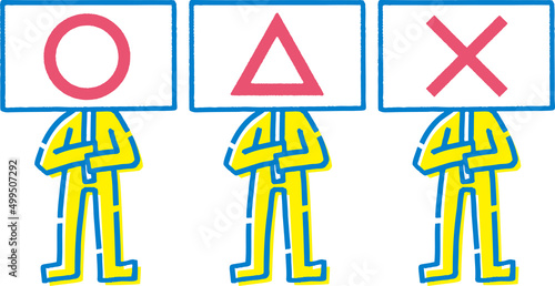 看板を持つ棒人間セット