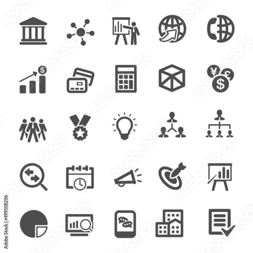 Business people, human resources, office management - web icon set. Simple vector illustration