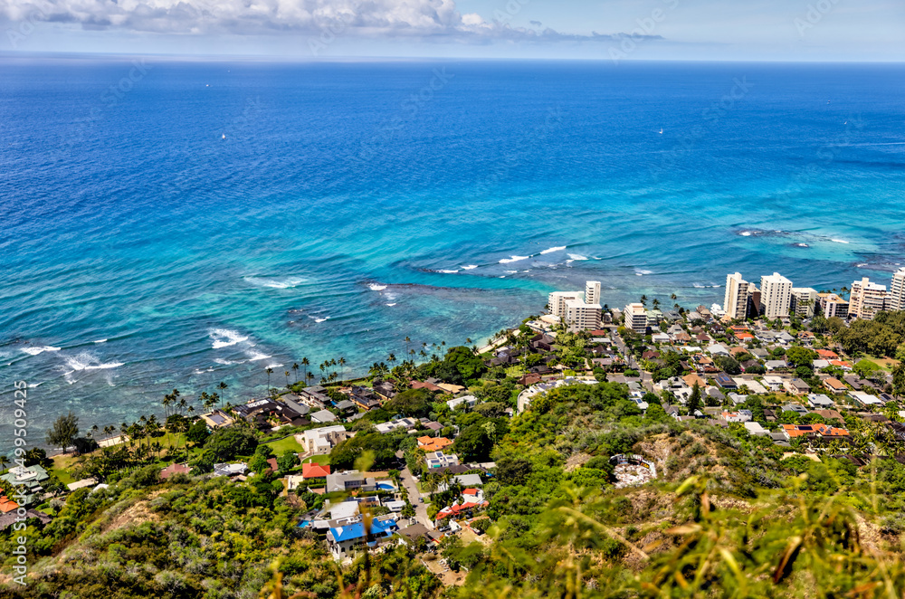 Landscapes and skylines of Waikiki on Oahu