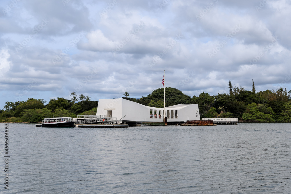 Pearl Harbor, Hawaii - March 25, 2022: Exhibits in the Pearl Harbor and USS Arizona Memorial in Honolulu Pearl Harbor, Hawaii - March 25, 2022: Exhibits in the Pearl Harbor and USS Arizona Memorial in Honolulu