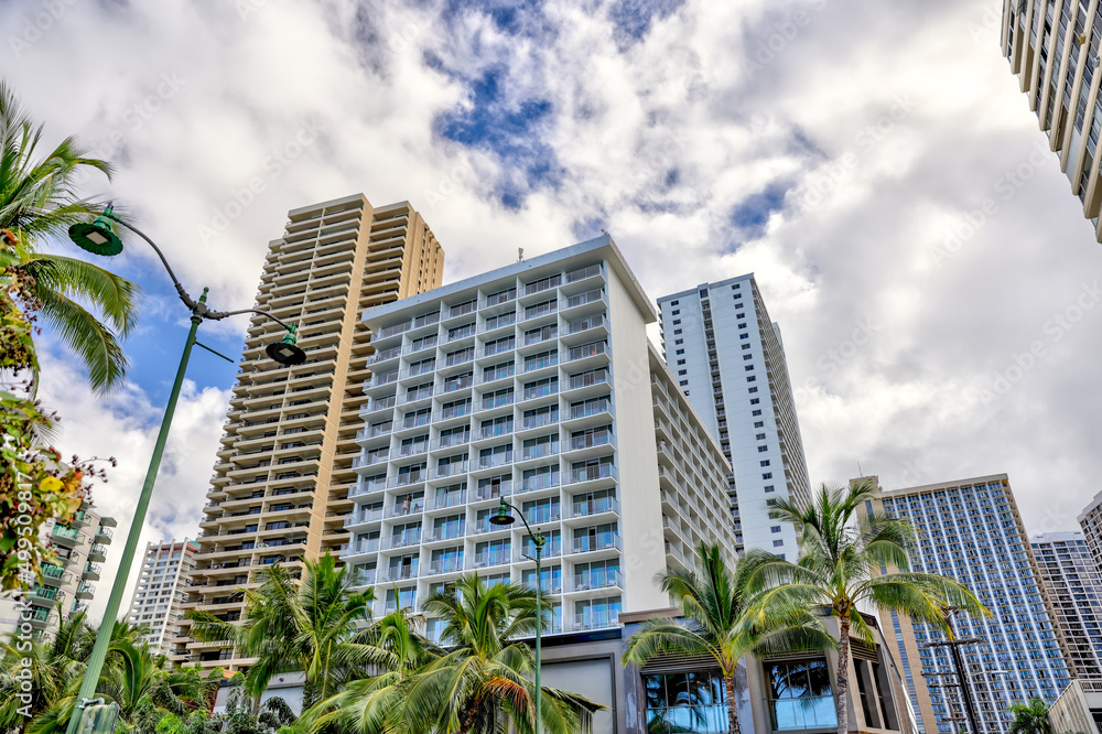 Landscapes and skylines of Waikiki on Oahu Landscapes and skylines of Waikiki on Oahu
