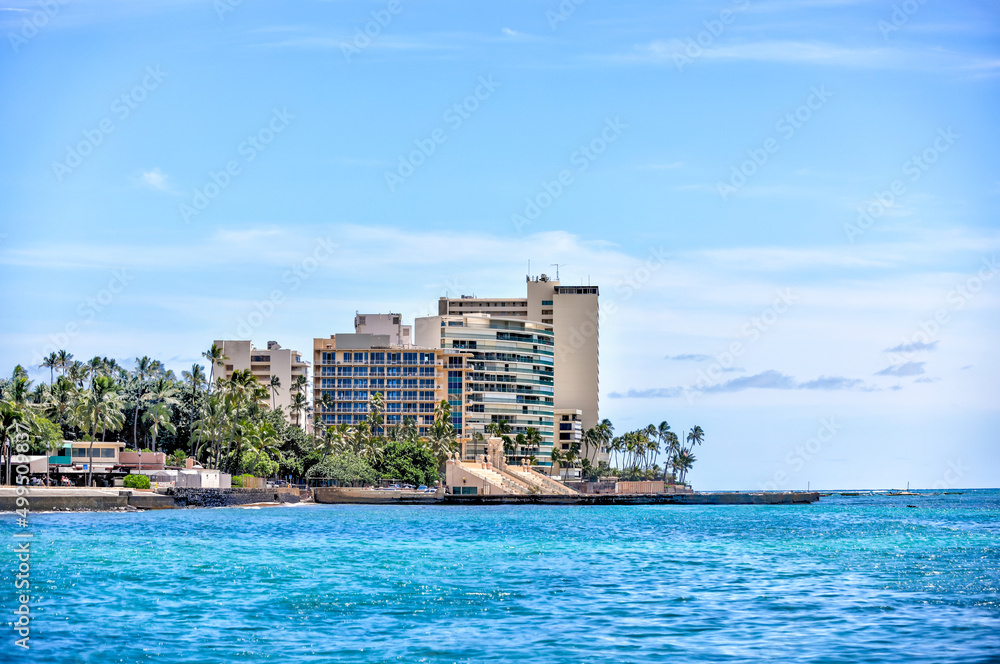 Views of Diamond Head from the beaches of Waikiki