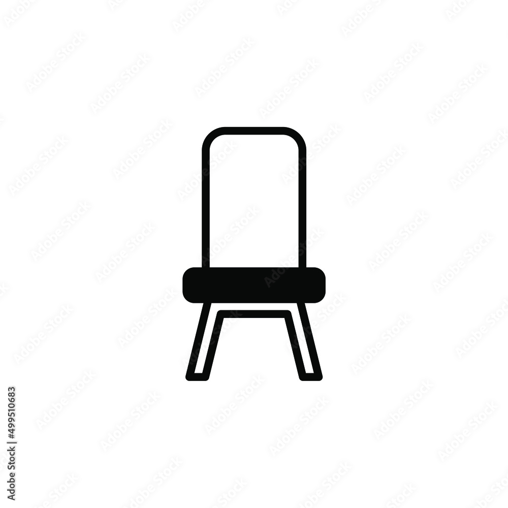 Chair, Seat Solid Line Icon Vector Illustration Logo Template. Suitable For Many Purposes. Chair, Seat Solid Line Icon Vector Illustration Logo Template. Suitable For Many Purposes.