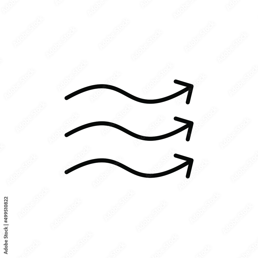 Wind, Air Solid Line Icon Vector Illustration Logo Template. Suitable For Many Purposes.