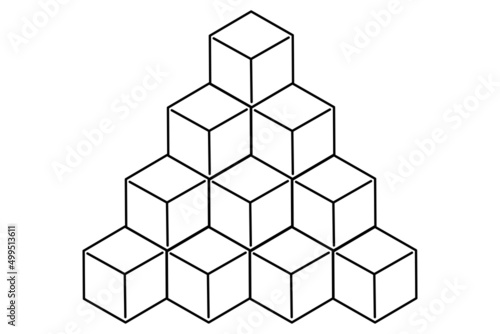 Three-dimensional cubes lattice. geometric abstract style. Vector illustration. stock image. 