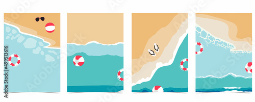 Summer time postcard with sea and beach in the daytime background