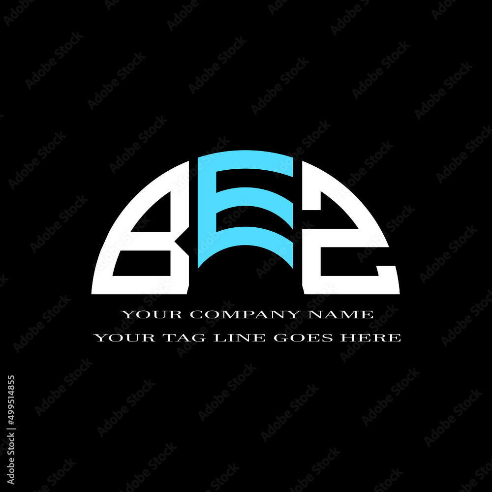 BEZ letter logo creative design with vector graphic - obrazy, fototapety, plakaty 