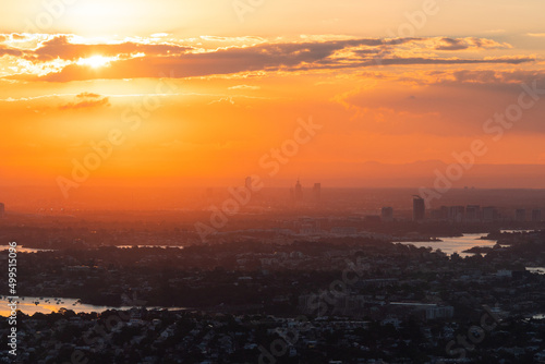 Parramatta skyline under the sunset light.