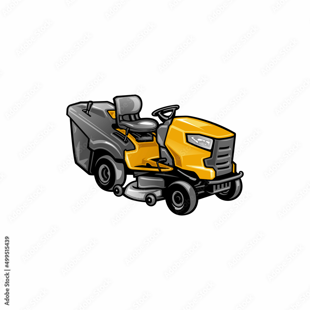 riding lawn mower illustration vector