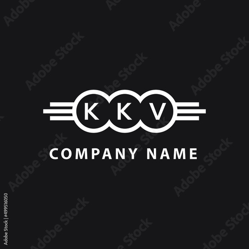 KKV  letter logo design on black background. KKV   creative initials letter logo concept. KKV  letter design.
 photo