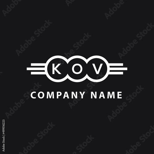 KOV  letter logo design on black background. KOV  creative initials letter logo concept. KOV  letter design.
 photo