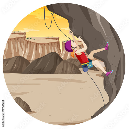 Isolated rock climbing badge