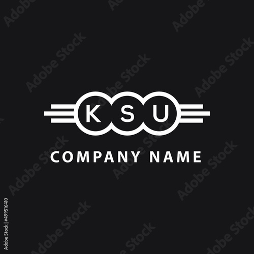 KSU letter logo design on black background. KSU creative initials letter logo concept. KSU letter design. 