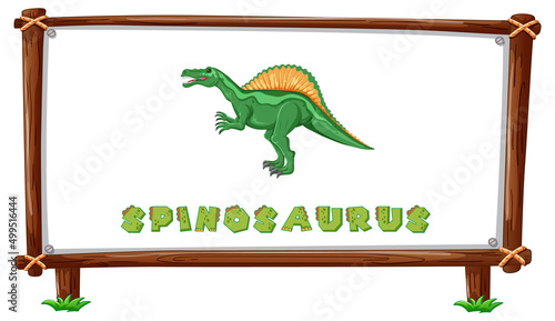 Frame template with dinosaurs and text spinosaurus design inside