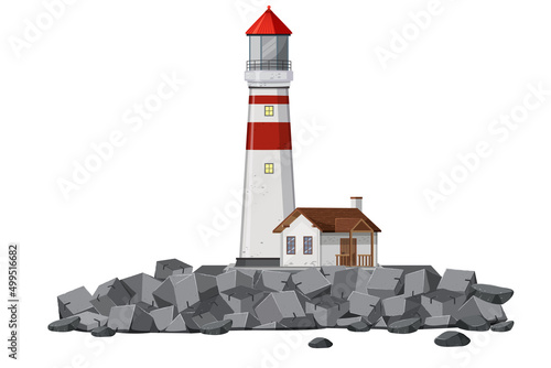 A lighthouse on white background