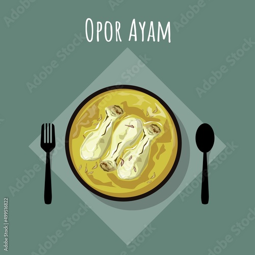 Opor ayam is a type of chicken curry that is very well known in Indonesia photo