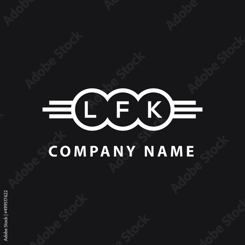 LFK  letter logo design on black background. LFK   creative initials letter logo concept. LFK  letter design.
 photo