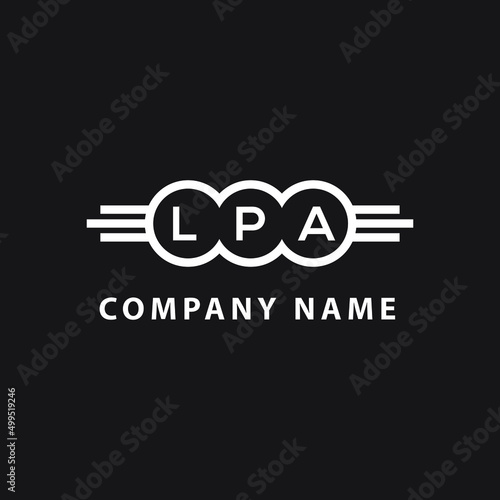 LPA letter logo design on black background. LPA creative initials letter logo concept. LPA letter design.  photo