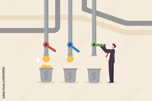 Financial wealth multiple streams concept. Multiple income streams. passive  investments fixed deposits interest and Mutual Fund Income.