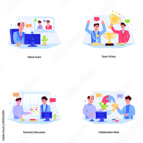 Modern Flat Illustrations of Business Team