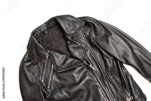 Leather jacket on a white background © zaharov43