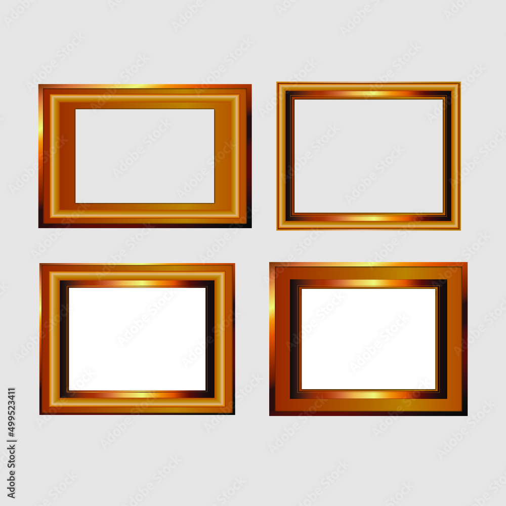 Golden Photo frame border vector Golden Photo frame border vector