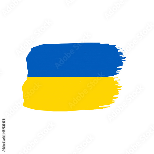 Ukraine national flag brush style on a white background vector illustration