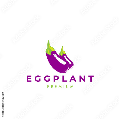 eggplant logo and aubergine icon vector illustration best logo design