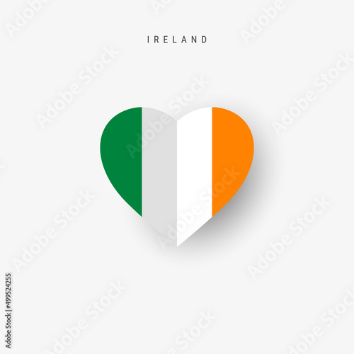 Ireland heart shaped flag. Origami paper cut Irish national banner. 3D vector illustration isolated on white with soft shadow. Free Download Ireland heart shaped flag. Origami paper cut Irish national banner. 3D vector illustration isolated on white with soft shadow. - GFXLoad