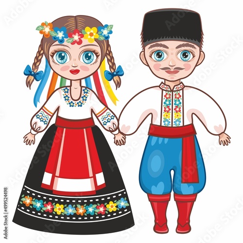 Kids in ukrainian traditional costumes