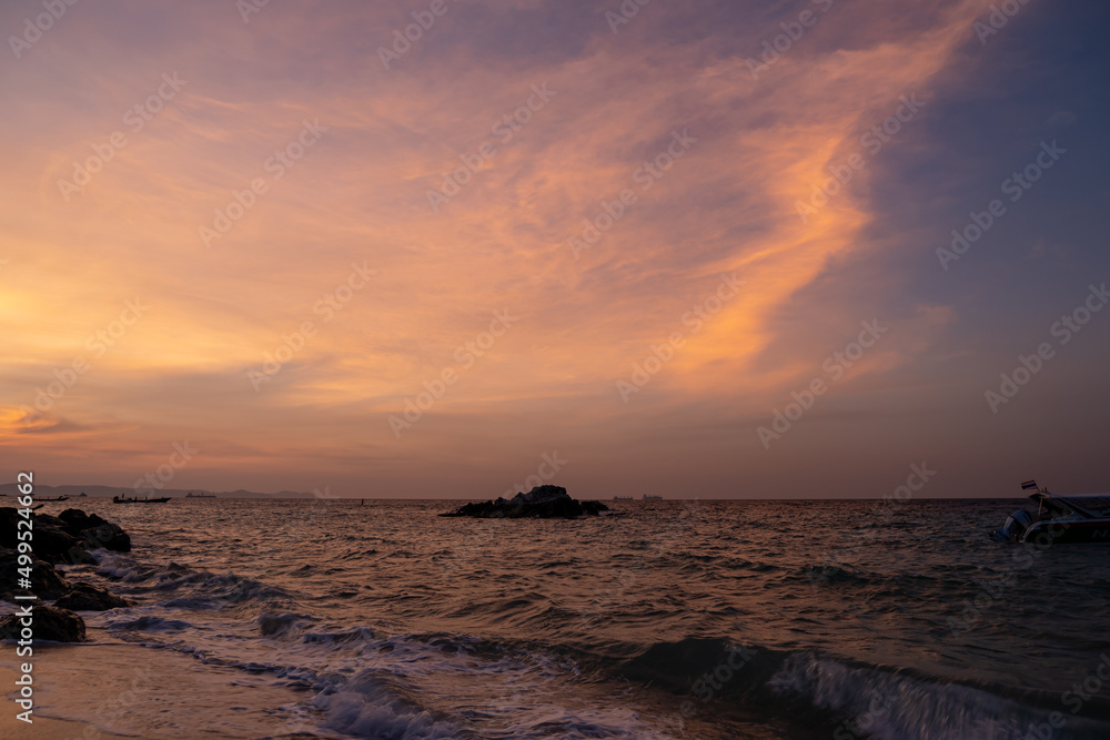 Fototapeta premium The sky after sunset, there was still light hitting the clouds