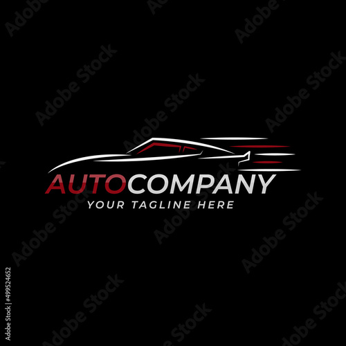 Car speed logo design template, car line logo vector illustration design