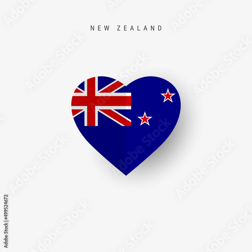 Free Download New Zealand heart shaped flag. Origami paper cut Kiwi national banner. 3D vector illustration isolated on white with soft shadow. - GFXLoad