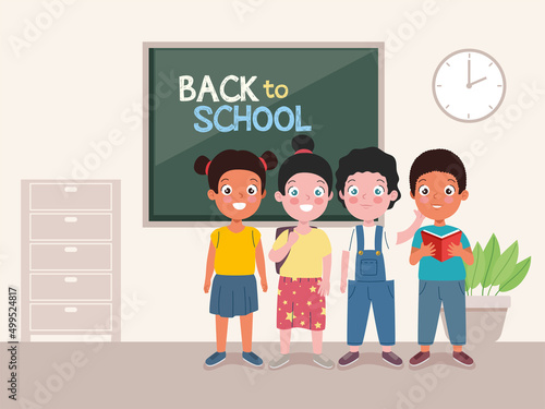back school banner with kids