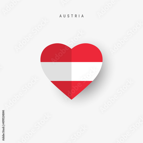 Austria heart shaped flag. Origami paper cut Austrian national banner. 3D vector illustration isolated on white with soft shadow. Free Download Austria heart shaped flag. Origami paper cut Austrian national banner. 3D vector illustration isolated on white with soft shadow. - GFXLoad