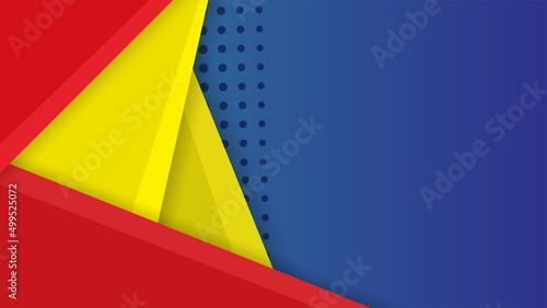 landscape illustration abstract blue background with red and yellow on sides. can be used as a background for your commercial needs or as a background according to your needs