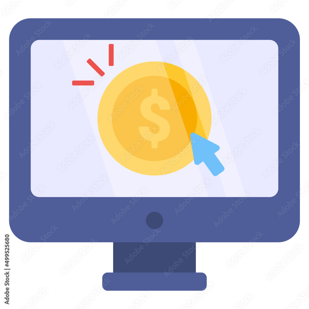 Conceptual flat design icon of pay per click Conceptual flat design icon of pay per click