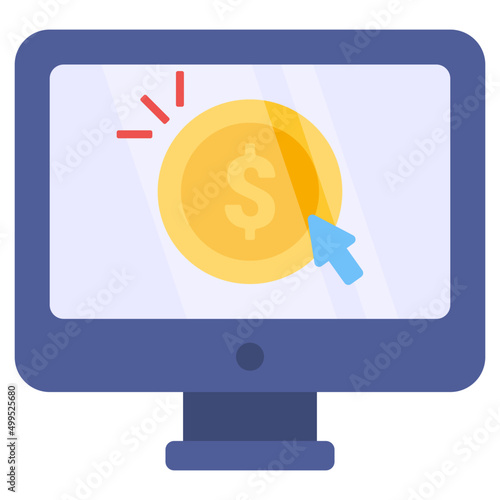 Conceptual flat design icon of pay per click