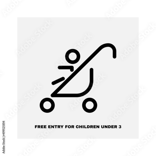 Baby stroller icon for your illustration