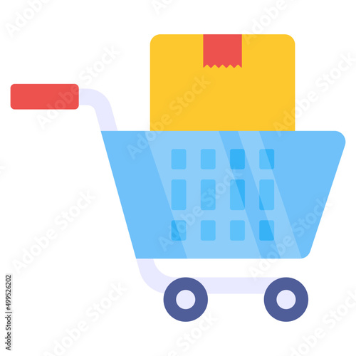 Shopping cart icon, editable vector