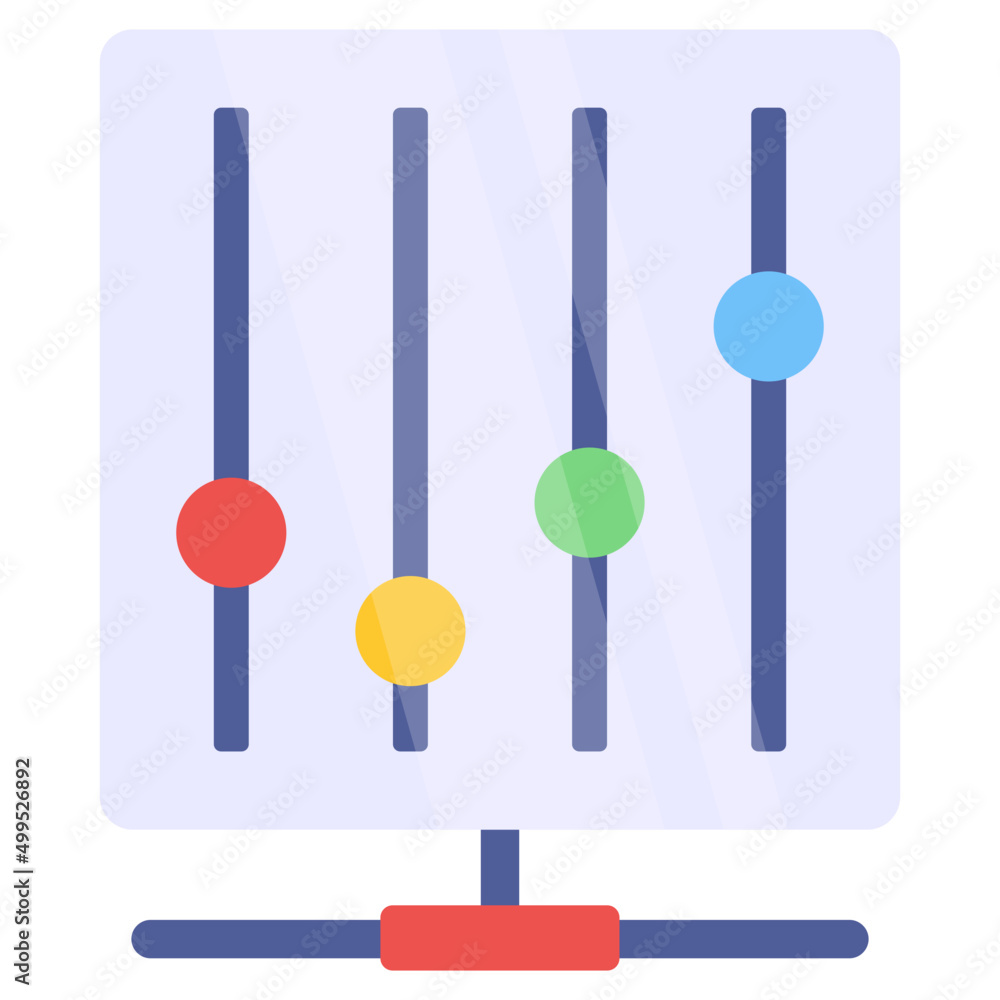 Conception flat design icon of volume equalizer Conception flat design icon of volume equalizer