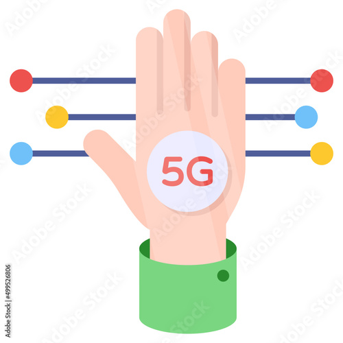 A unique design icon of 5g network
