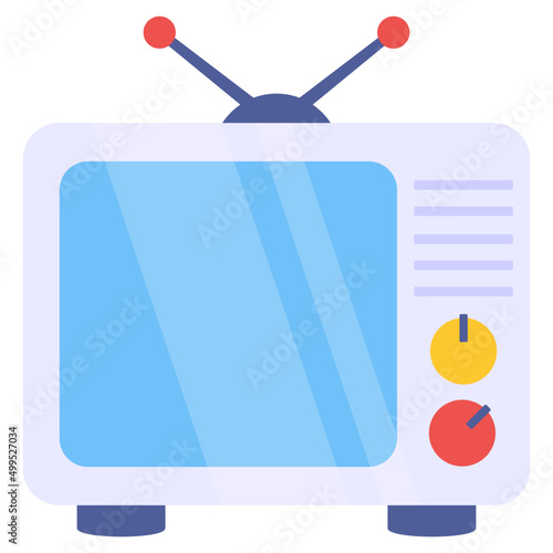 Editable design icon of tv set