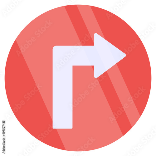 Modern style icon of turn right arrow