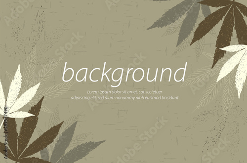  yellow brown jadestone background hand draw brown cream leaf cannabis wallpaper