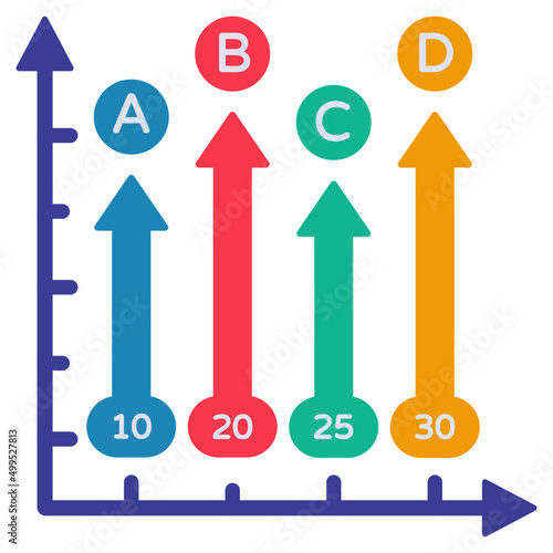 Modern design icon of arrow graph