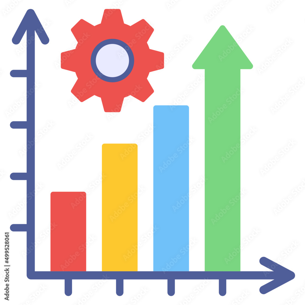 Conceptual flat design icon of analytical management


