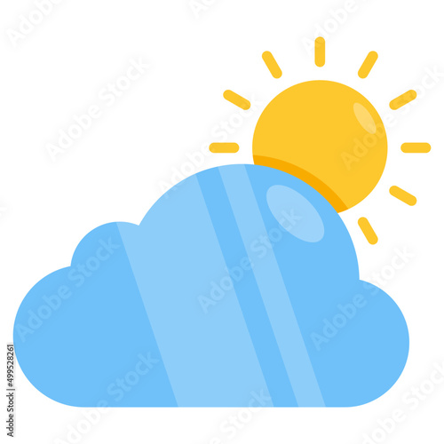 Flat design icon of partly cloudy day