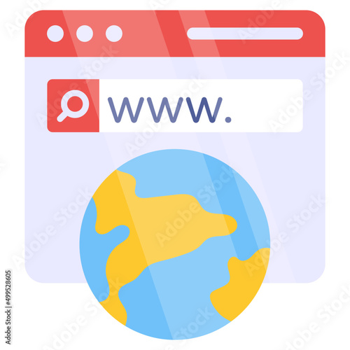 A trendy design icon of web browsing